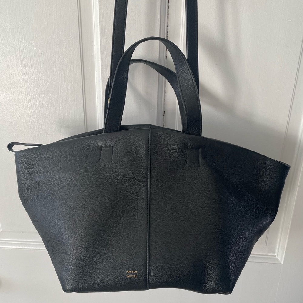 Mansur Gavriel Tulipano Bag in Black Leather
